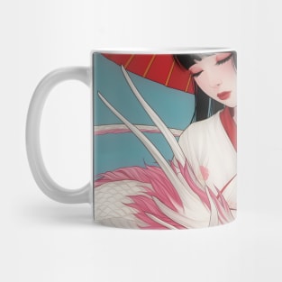 Geisha and white dragon 94006 Mug